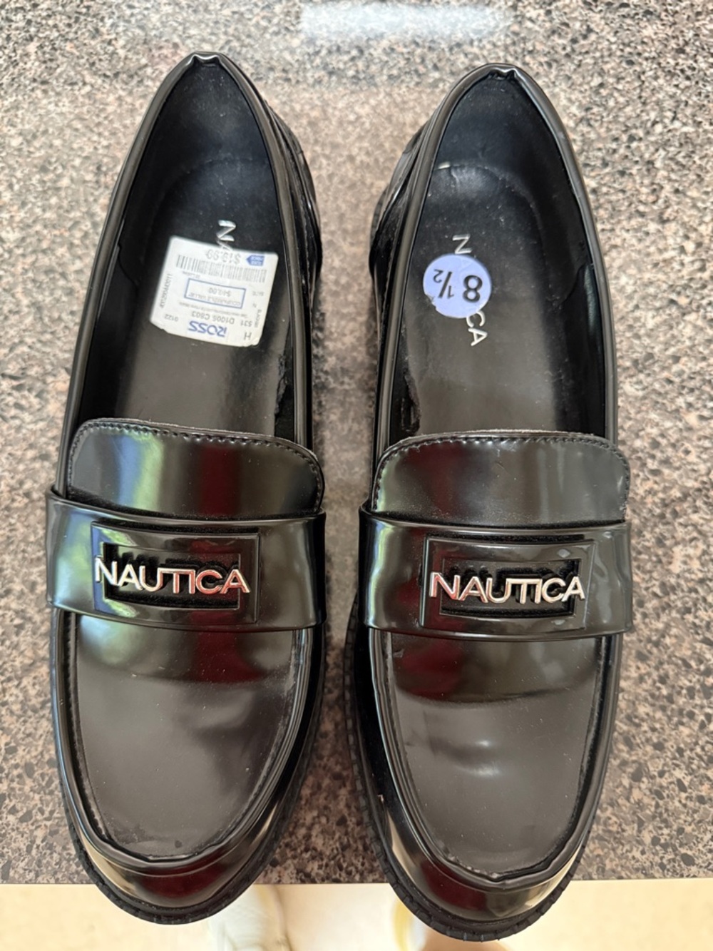 Nautica Women’s Black Patent Slip-On Loafers